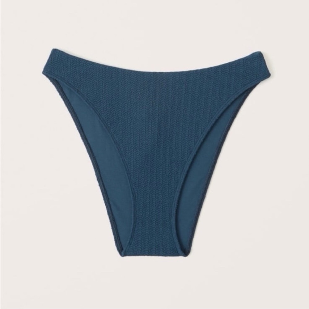 NWT‎ Abercrombie and Fitch Navy Blue Textured Bikini Bottom